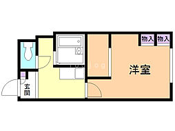レオパレスセントラル南4条Ｂ 1階1Kの間取り