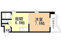 ＥＸＣＥＬＬII 4階1DKの間取り
