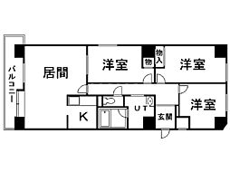 アルファスクエア円山(旧パレドール円山) 00201 2階3LDKの間取り