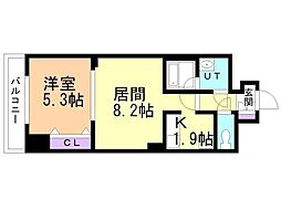 ビッグパレス南5条 11階1LDKの間取り