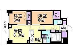 札幌市中央区北三条西12丁目マンション 2LDKの間取図画像