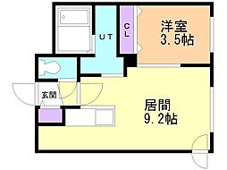 札幌市中央区北十三条西16丁目マンション 1LDKの間取図画像