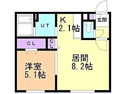 (仮称)南19西8マンション 1LDKの間取図画像