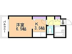 ネージュ 1Kの間取図画像
