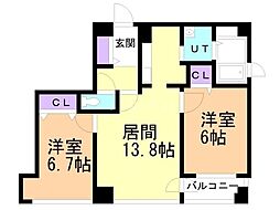 LIEBEN913 2LDKの間取図画像
