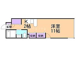 F・HOUSE 1Kの間取図画像
