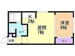 ラフィーネ医大前 1LDKの間取図画像