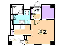 プライムメゾン鴨々川 1Kの間取図画像