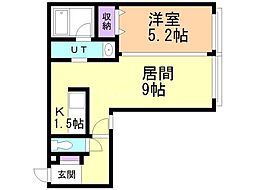 ラ・シュエット宮の森 1LDKの間取図画像