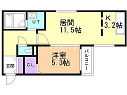 セントフィールドノース4 1LDKの間取図画像