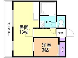 アレックスS7 1LDKの間取図画像