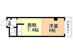 ナムズビル 1DKの間取図画像