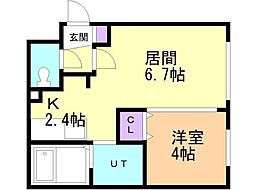 アーティサーラ 1LDKの間取図画像