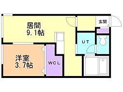 Halenix札幌医大前 1LDKの間取図画像