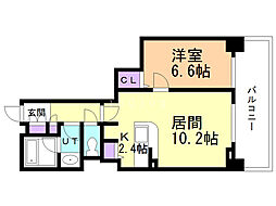 PRIMEURBAN札幌リバーフロント 1LDKの間取図画像