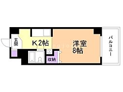メゾンド・ブーケ円山 1Kの間取図画像