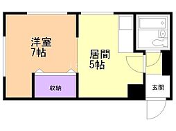 アーバンさっぽろ 1DKの間取図画像