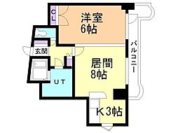 ショパンシャトー 1LDKの間取図画像