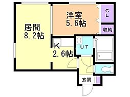 Abita219 1LDKの間取図画像
