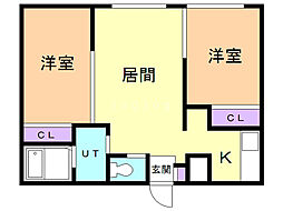 THERESIDENCEPARKKOSAI 2LDKの間取図画像