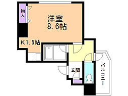 ペルシェール円山 1Kの間取図画像