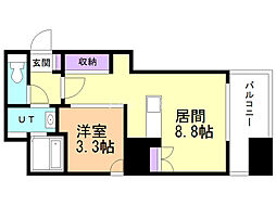ビッグタワー大通公園 1DKの間取図画像