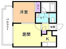 NorthPoints北円山 1LDKの間取図画像