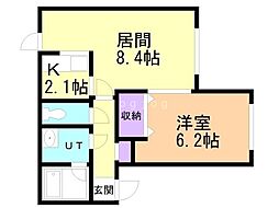 ブランシェ西14 1LDKの間取図画像