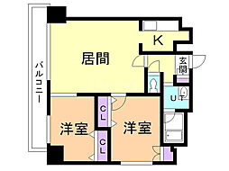 ハイムエルデZW 2LDKの間取図画像