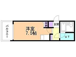 クリオ行啓通参番館 ワンルームの間取図画像