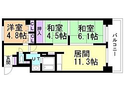 クリオ行啓通参番館 3LDKの間取図画像