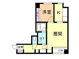 ピュアコート宮の森 1LDKの間取図画像
