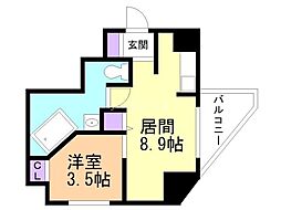ビアン宮の森 1LDKの間取図画像