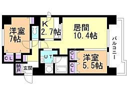 ライラックコート円山大通 2LDKの間取図画像