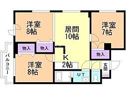 プラザ中島公園 3LDKの間取図画像