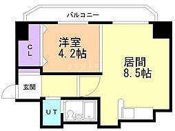 リラハイツ南2条 1LDKの間取図画像
