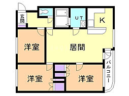 ドルチェ旭ケ丘 3LDKの間取図画像