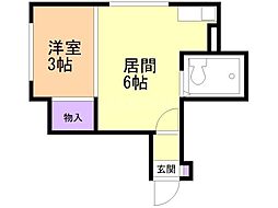 パレスサンホーム 1DKの間取図画像