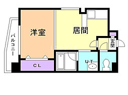 メニーズコート西線 1DKの間取図画像
