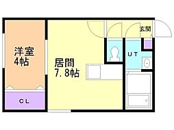 TSUBAKISQUARE大通公園東 1DKの間取図画像