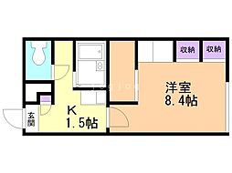 レオパレスフリーダ南5条 1Kの間取図画像