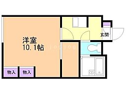レオパレスルネ 1Kの間取図画像