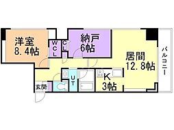 レジディア大通公園 1SLDKの間取図画像