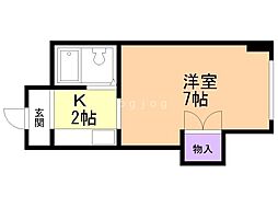 クィーン南5条 1Kの間取図画像