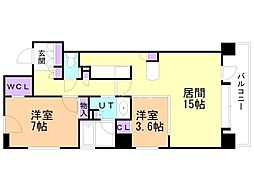 ラクラッセ札幌ステーションスクエア 2LDKの間取図画像