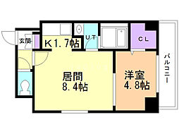 HILLSSAPPORO 1LDKの間取図画像