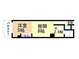 ミラバ札幌中央 1LDKの間取図画像