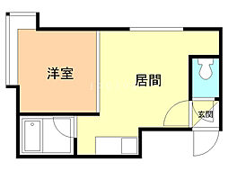 南ステージ中島公園 1DKの間取図画像