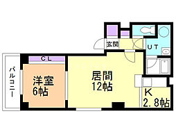 ふじ田57ビル 1LDKの間取図画像