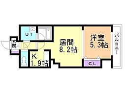 ビッグパレス南5条 1LDKの間取図画像